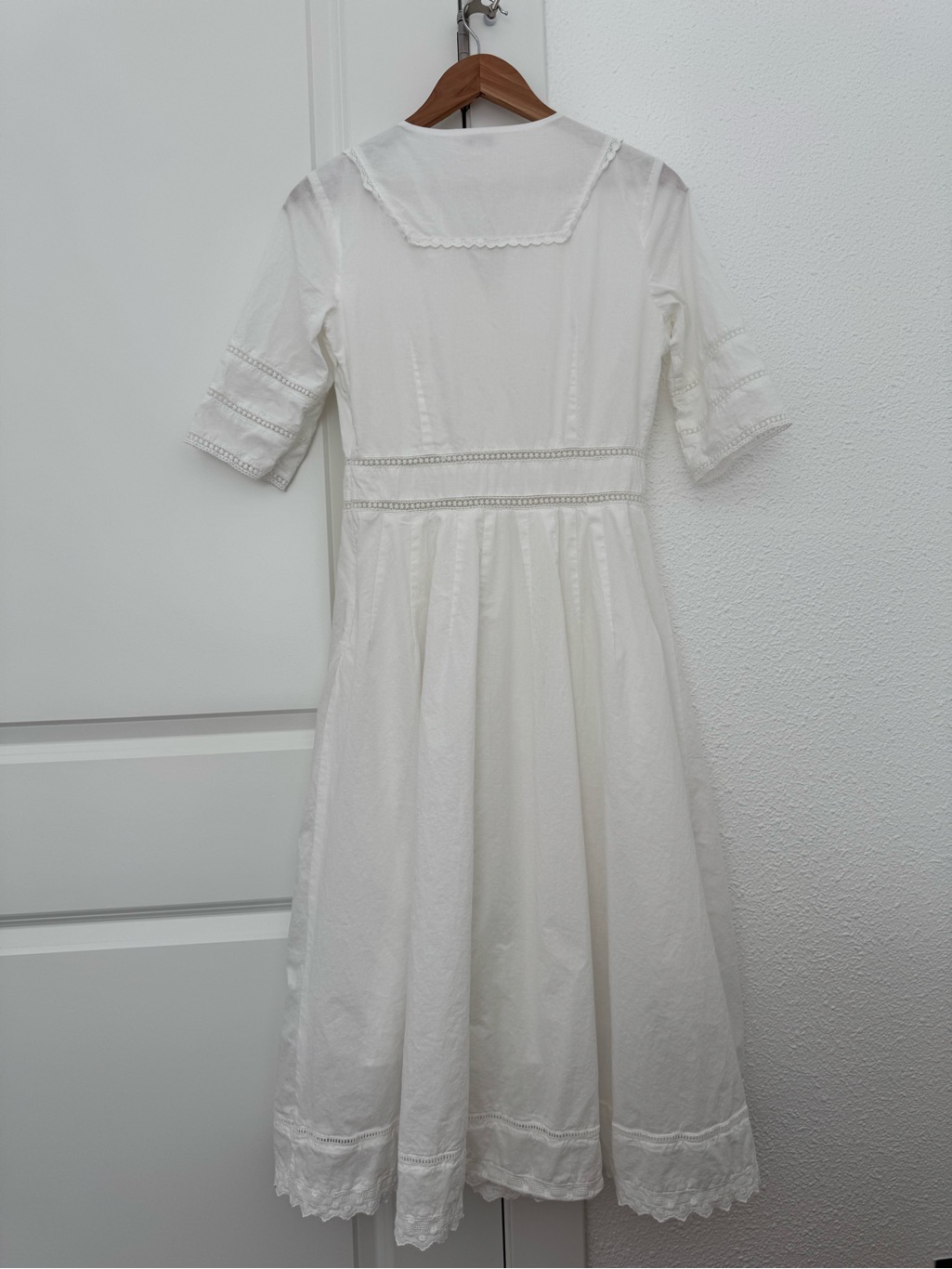 Fiona 100% Cotton Elegant White Midi Dress By Simple Retro Size - M — image 5 of 8